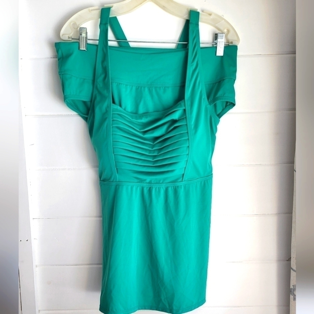 Dia & Co Emerald Green Tankini & Bottom Swimsuit Set